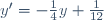 \small y' = -\frac14 y + \frac{1}{12}